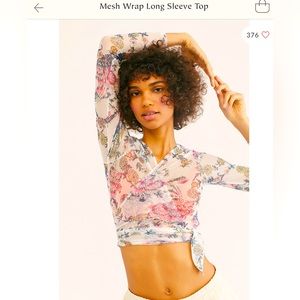 Free People Mesh Wrap Crop Top small